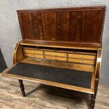 Important Louis Philippe Period Cylinder Desk / Restoration in speckled mahogany