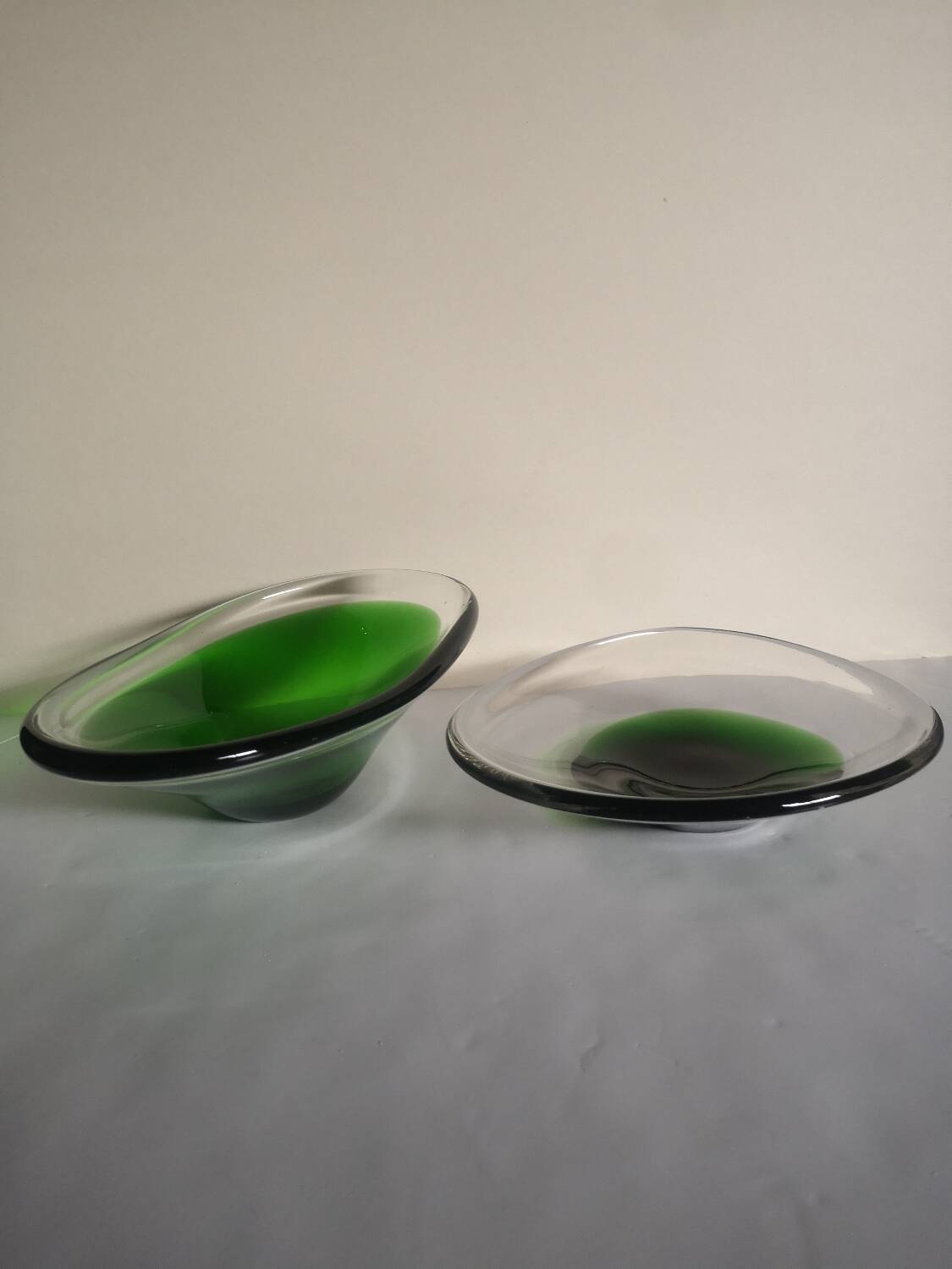 Set of 2 empty pocket glass cups air afrique vintage