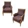 Pair of armchairs in Louis XVI style, Napoleonic III period, 19th century – France