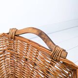 Panier Vintage Anse Rangement Mid Century Panier en osier tressé brun rougeArtisanat Hygge Skandi Sc