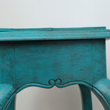 Large blue wood sellette