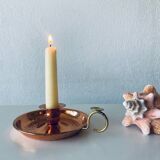 Cellar rat candle holder in copper and brass