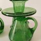 Duo de bougeoirs en verre bullé vert – Verrerie de Biot
