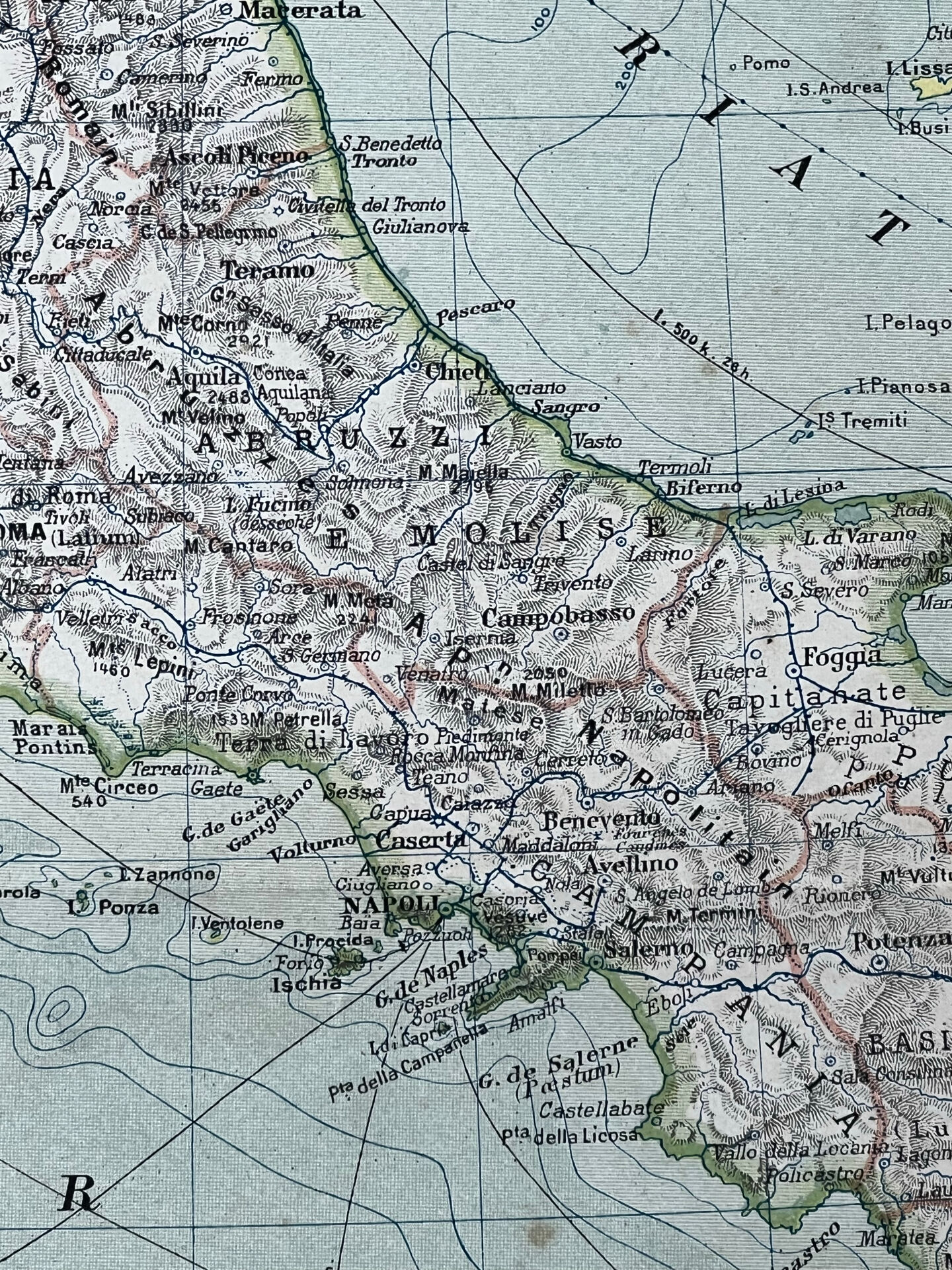 Original map of Italy 1905 - 37.5x48cm