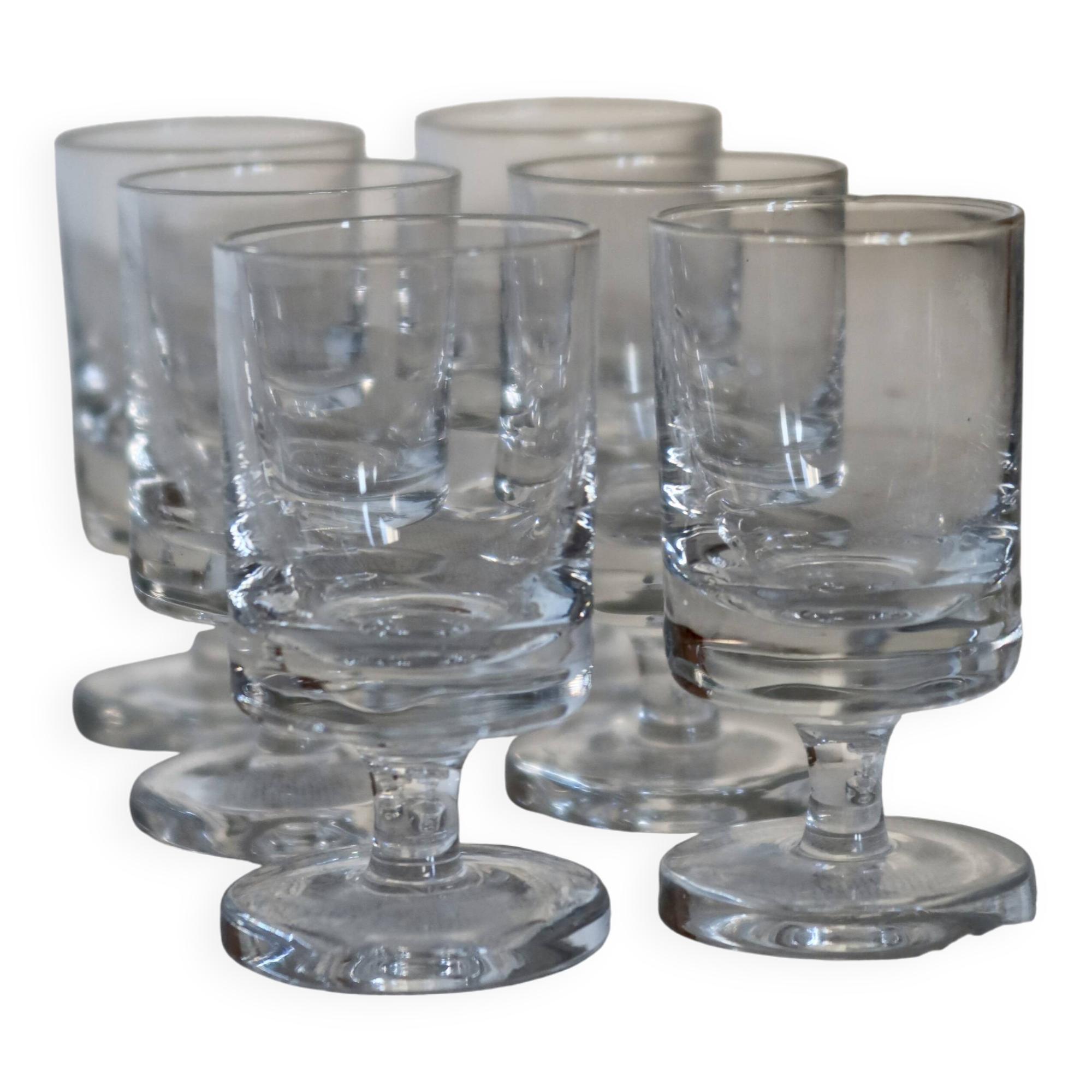 6 vintage Luminarc liqueur glasses, Sweden model - Clear glass