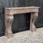 Cheminée Charles X en marbre de Waulsort, XIXème siècle