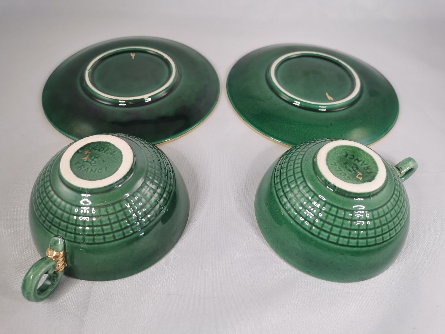 Service à thé DUO, Saint Clément, Vintage, vert