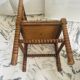 Vintage Art Deco corner chair in bobbin wood and fabric, circa 1930