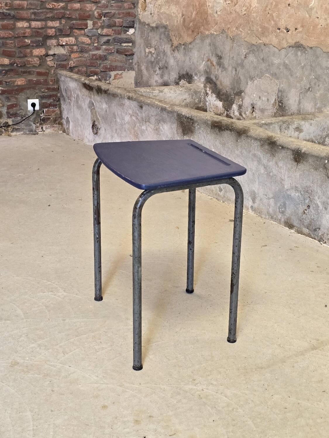 Children's desk with blue painted top