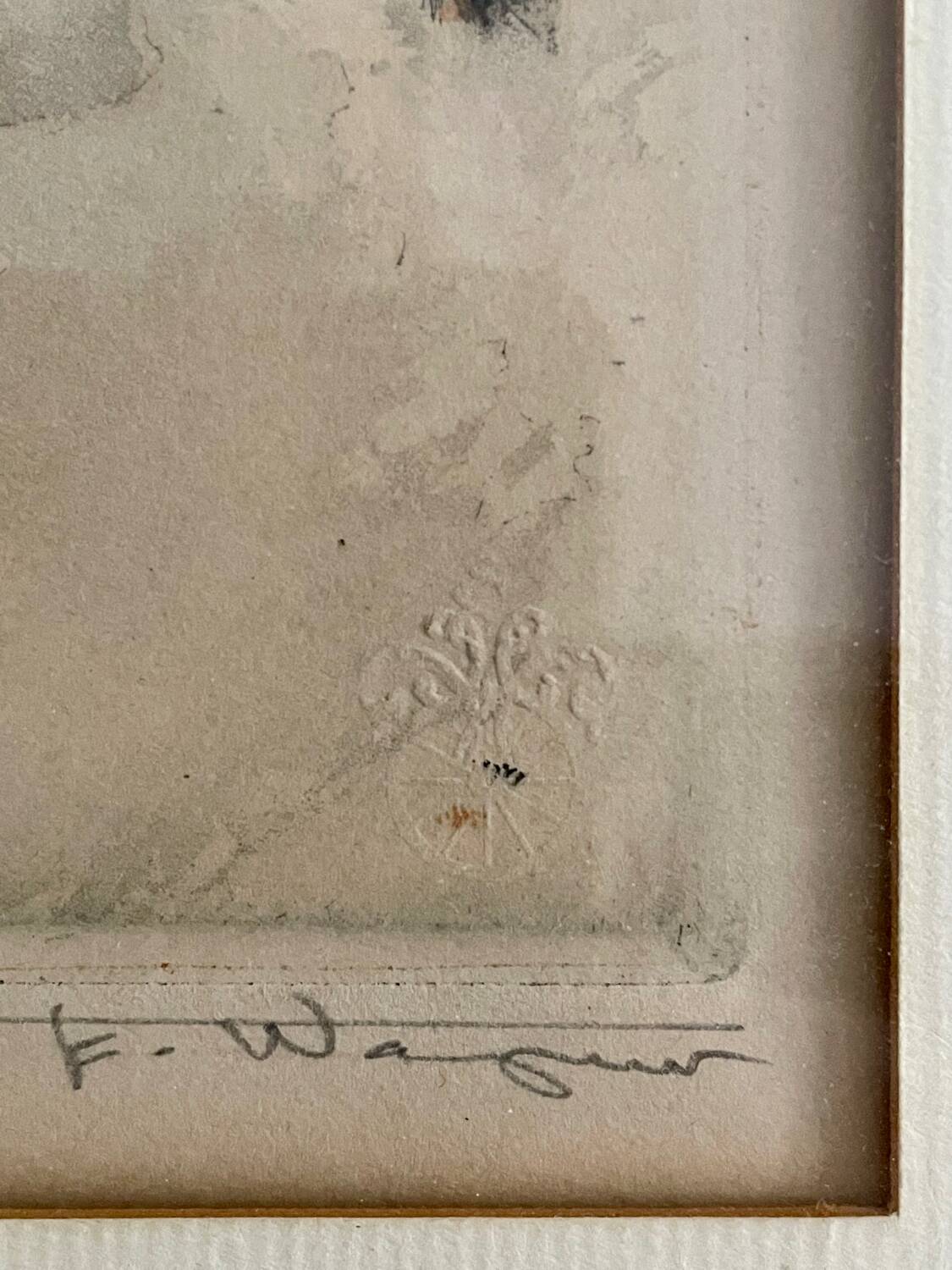 Original engraving signed Wagner, quais de Seine Paris