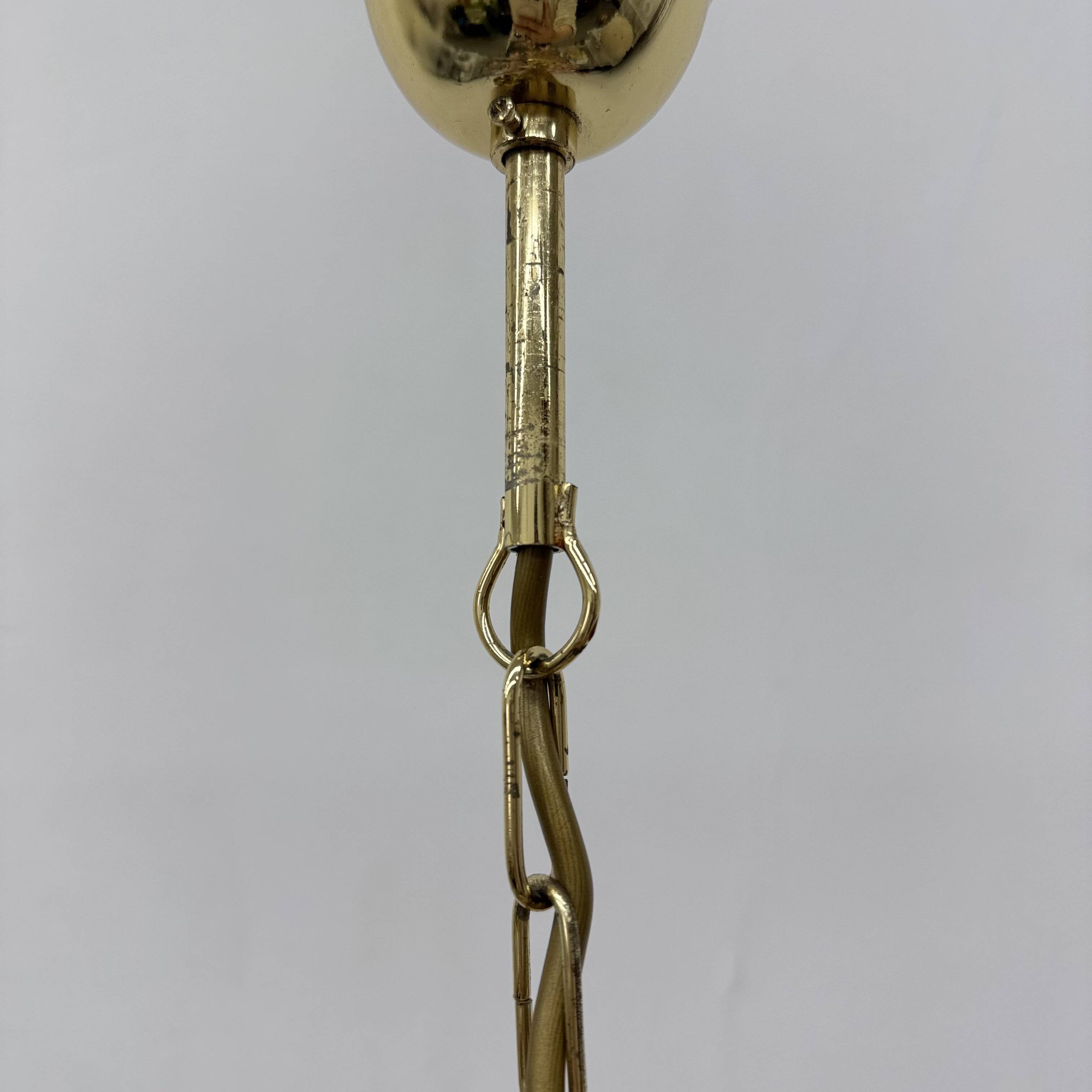 Chandelier with mourn glass pink flowers , 1970s