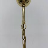 Chandelier with mourn glass pink flowers , 1970s