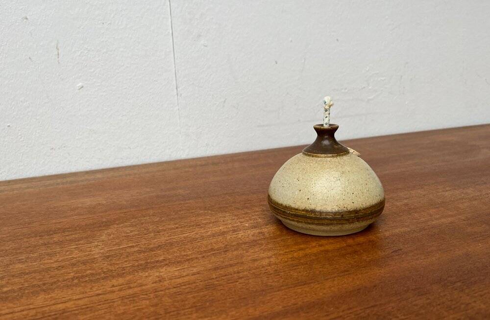 Mid-century Danish studio ceramic oil lamp by Bjergard, 1960s.
