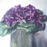 Ancient watercolor bouquet of violets