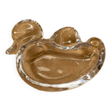 Ancien cendrier vide poche forme canard en cristal de vannes vintage