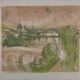 Paul Collomb : Pont de Paris, lithographie originale signée