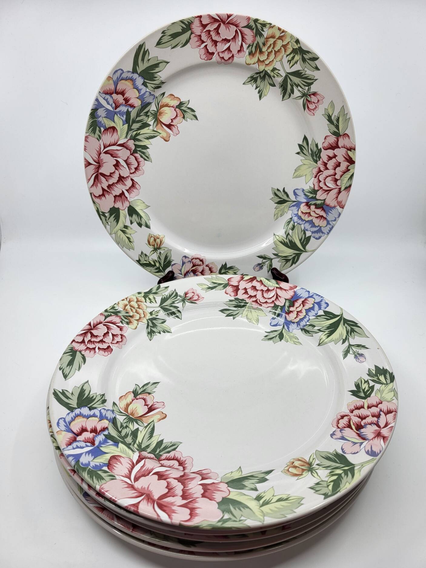 Rose Garden Plates Set by Showa Art Workshop Japan (Set of 6)