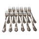 12 silver-plated metal cake forks by Ercuis silversmiths, Contours pattern