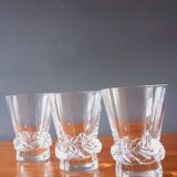 3 white wine glasses from the 50s in Daum crystal