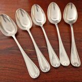 Christofle - Set of 5 Marot Bérain model table spoons in silver-plated metal