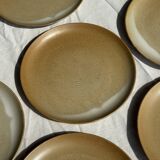 Set of 6 stoneware plates Village France D24