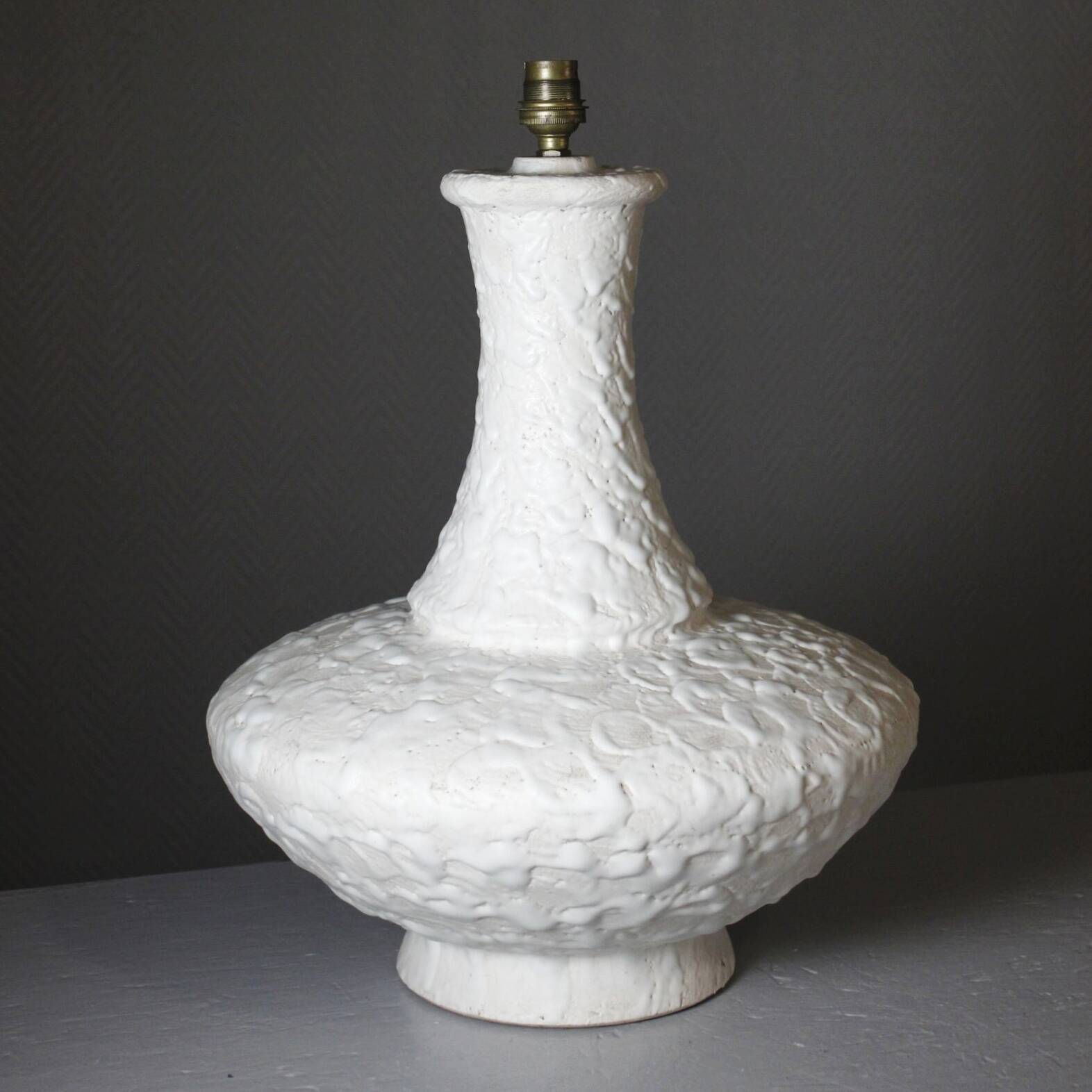 Large vintage ceramic lamp base brutalist West Germany 1960s