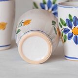 6 ceramic cups hand painted signed Strehla GDR