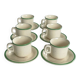 Set of 6 vintage speckled beige and green espresso cups – coffee service