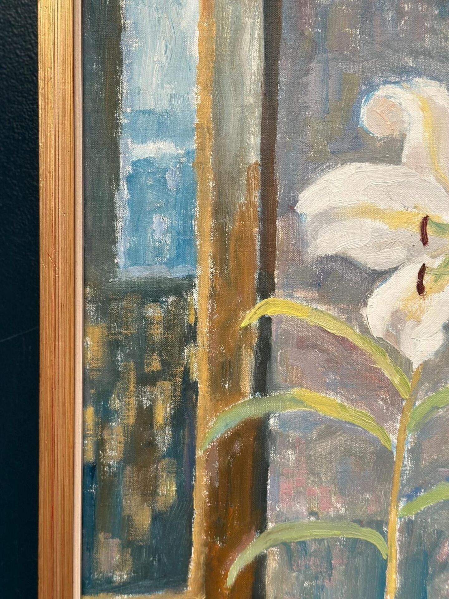 Swedish Oil on Panel – “The White Lily” by M. Niklas (May Nicklasson)