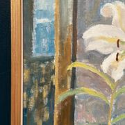 Huile su panneau suédoise – « Le Lys Blanc » par M. Niklas (May Nicklasson)
