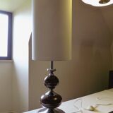 Chrome and brown space age lamp base 1970