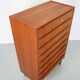 Mid-Century Modern Danish Chest of Eight Drawers, Tallboy in Teak, Denmark, 1960