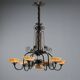 Lustre 6 lumières Art nouveau en métal, Italie XXe siècle
