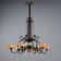Antique Art Nouveau metal chandelier with 6 lights, Italy, 20th century.
