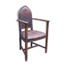 wooden and leather armchair