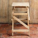 Folding wooden stepladder
