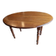 Beautiful oval wooden table with turned wooden leg with 3 extensions