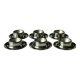 Set of 6 stainless steel egg cups, vintage from the 60s