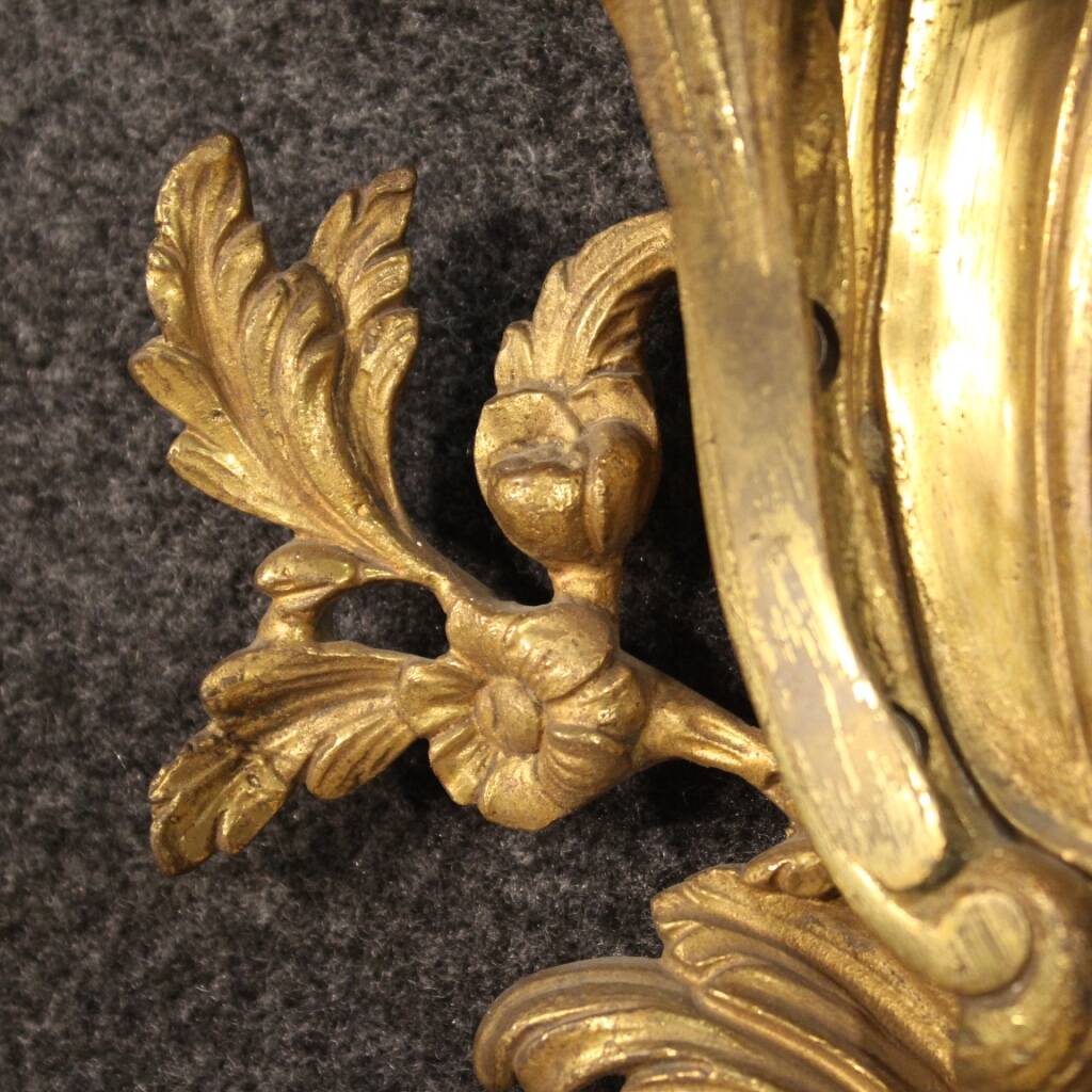 Pair of wall lights in gilt bronze in Louis XV style