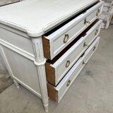Louis XVI style chest of drawers painted white