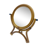 Rattan mirror on foot