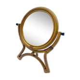 Rattan mirror on foot