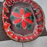 Magnificent decorative plate or fruit bowl signed Vallauris vintage.