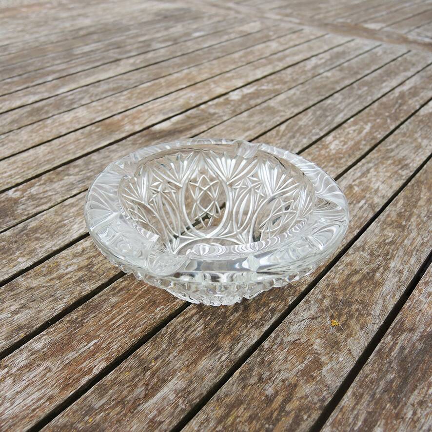 Antique Cut Crystal Ashtray / Pocket Tray