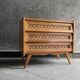 3-drawer chest of drawers with rattan decorations, France 1970s