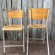 Vintage stackable high stool in beech and metal, 1960s