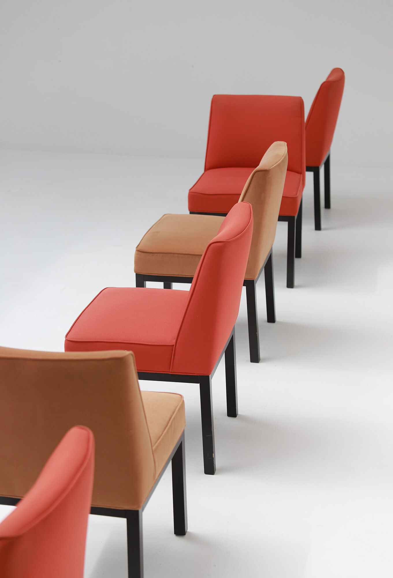 Set of six Jules Wabbes 'Louise' dining chairs for Bulo