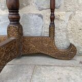 Console half moon carved wood 1970