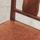 Set of 6 Art Deco chairs in Oak and Walnut with camel leather.