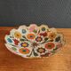 Vintage Enamelled Brass Fruit Bowl – Floral Centrepiece with Edge Fe